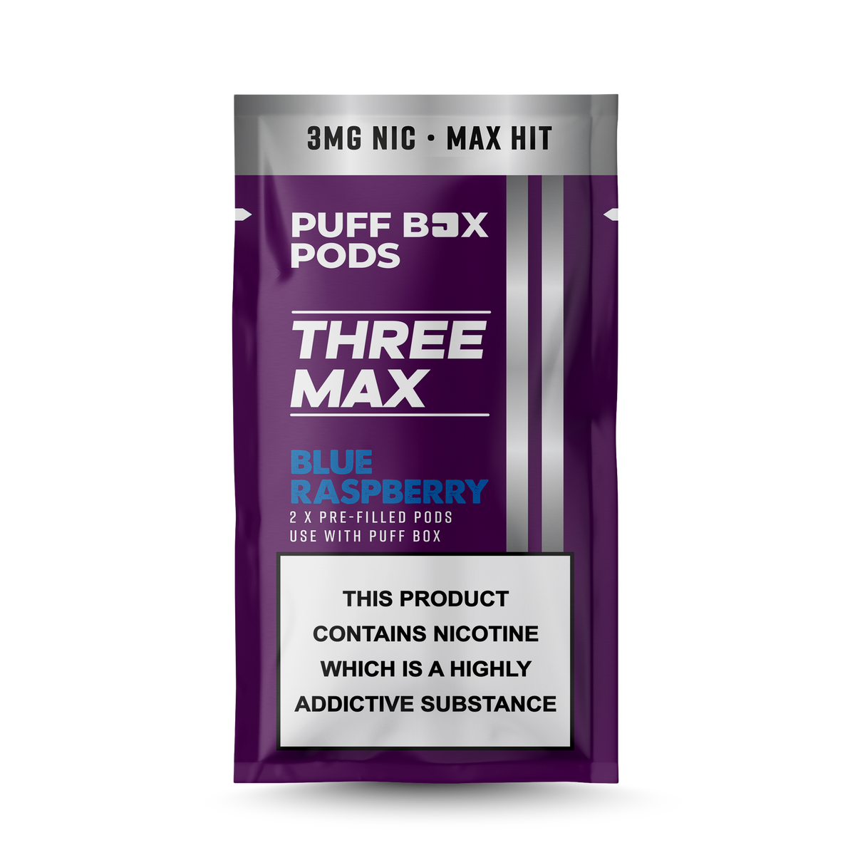 THREE MAX Refill 3mg - Twin Pack - Blue Raspberry