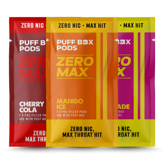 Three twin packs of ZERO MAX prefilled pods