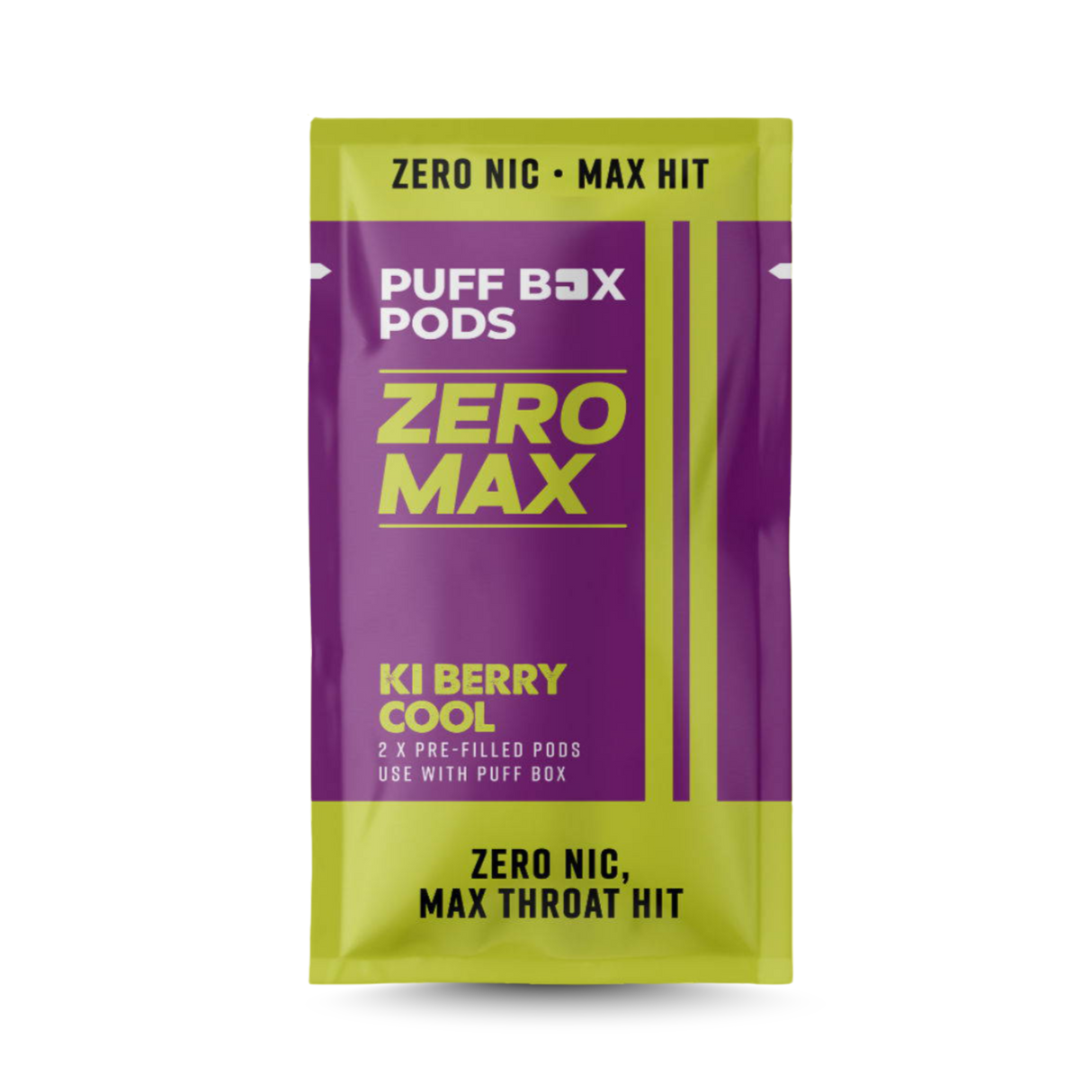 Twin pack of ZERO MAX prefilled pods for Puff Box, Ki Berry Cool flavour