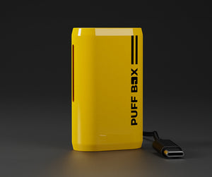 Yellow Puff Box device with USB-C