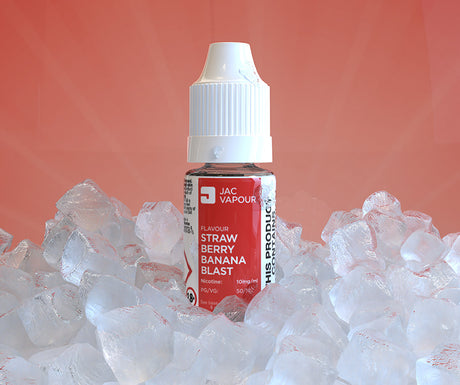 10ml bottle of Strawberry & Banana ice flavour e-liquid