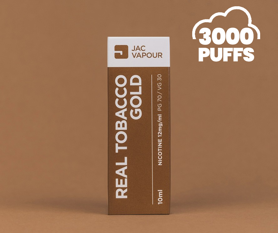 Real Tobacco Gold Premium E Liquid 3000 Puffs