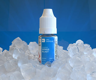 10ml bottle of e-liquid in Wings Blast energy drink flavour