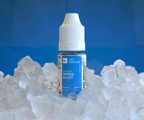 10ml bottle of e-liquid in Wings Blast energy drink flavour