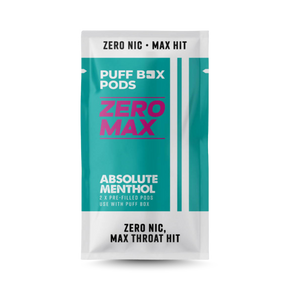 Absolute Menthol flavour ZERO MAX prefilled pods for Puff Box