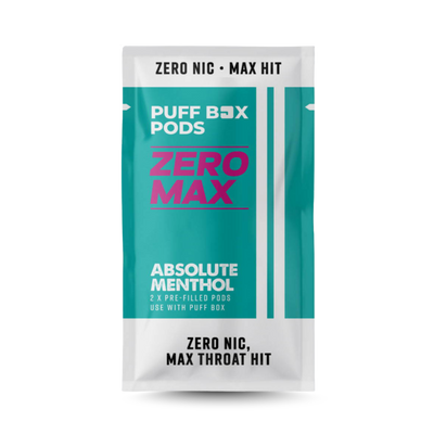 Absolute Menthol flavour ZERO MAX prefilled pods for Puff Box