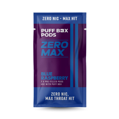 ZERO MAX twin pack of Puff Box pods, Blue Raspberry flavour