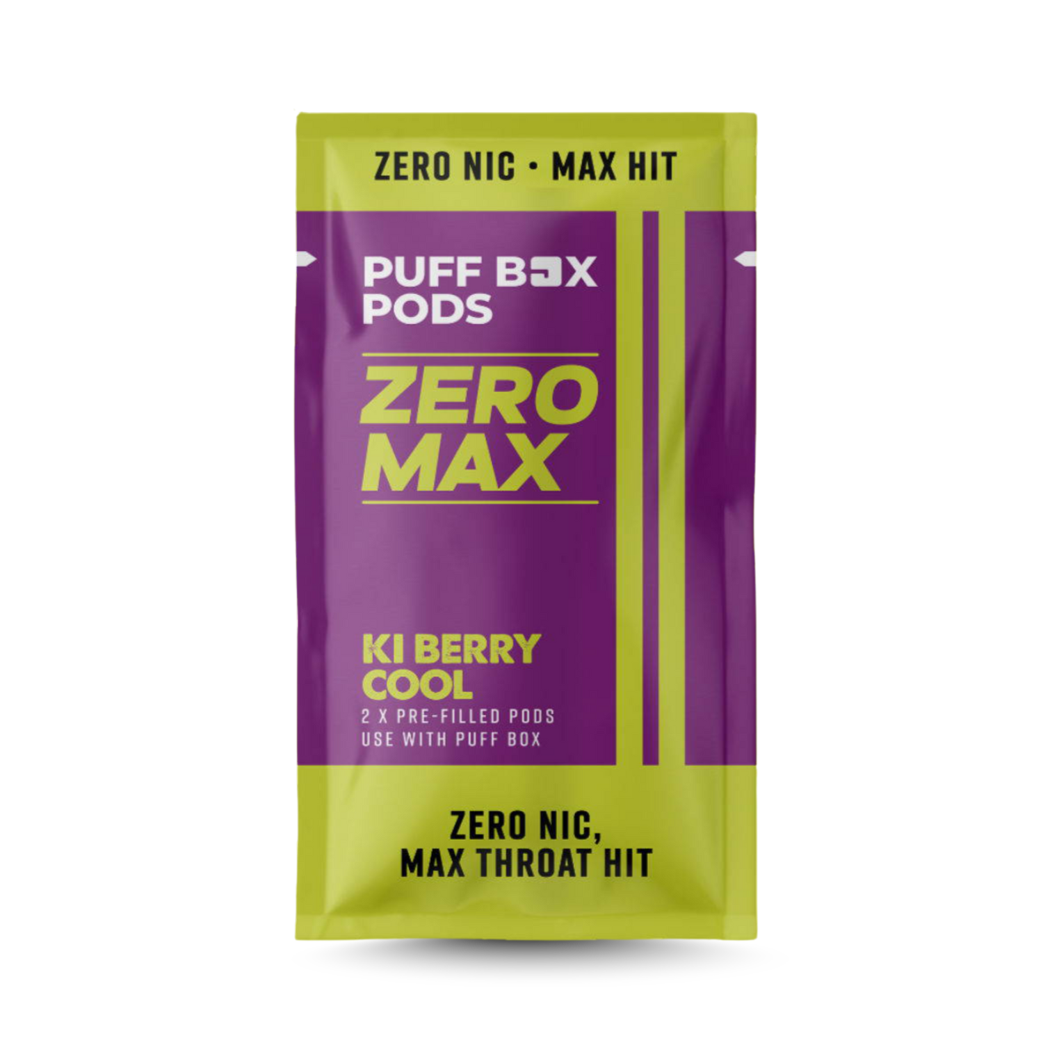 Twin pack of ZERO MAX prefilled pods for Puff Box, Ki Berry Cool flavour